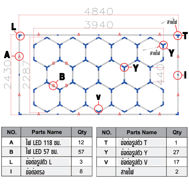 ไฟ LED คาร์แคร์ TOPSUN ชุดที่ 1